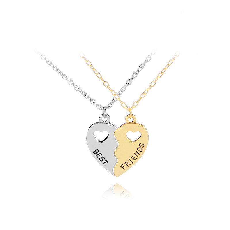 Best Friends Jewelry, Silver &amp; Gold Heart -heart-shaped friendship jewelry