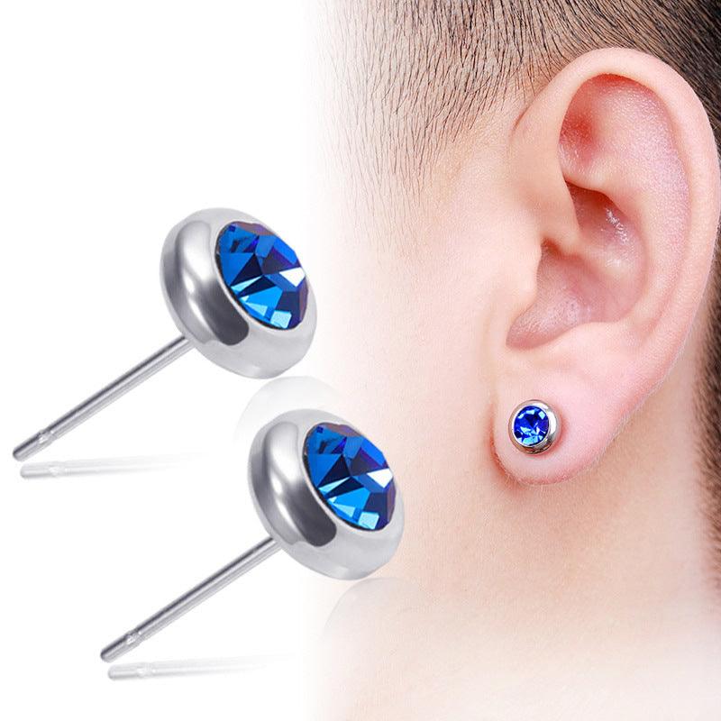 Surgical Steel Studs|Theo Earrings -blue stud earrings