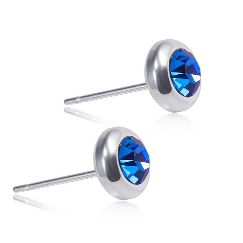 Surgical Steel Studs|Theo Earrings -blue stud earrings