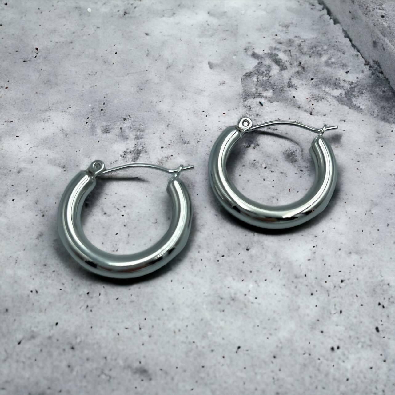 Surgical Steel Rings|Carl -thick silver-colored rings