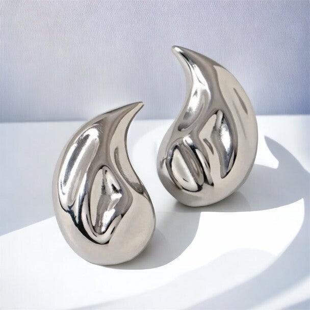 FRENCH RIVIERA|Ava Silver Earrings - surgical steel studs (two sizes)