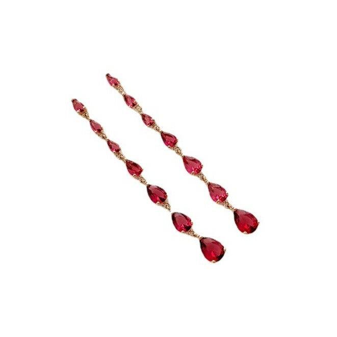 ROMANCE|Teardrop Earrings in Rosy Ruby