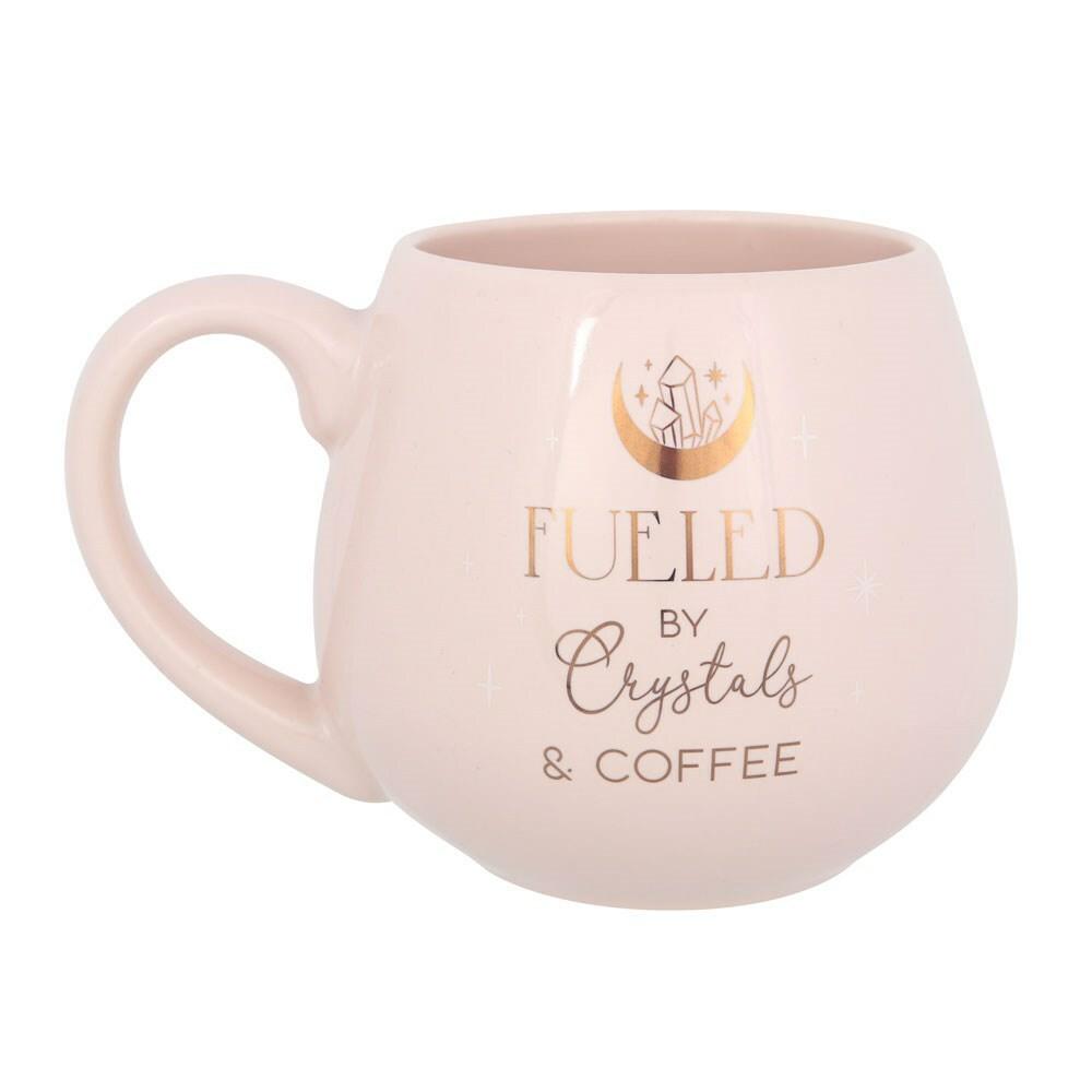 Mug, Fueled By Crystals and Coffee Mug - pink Mug