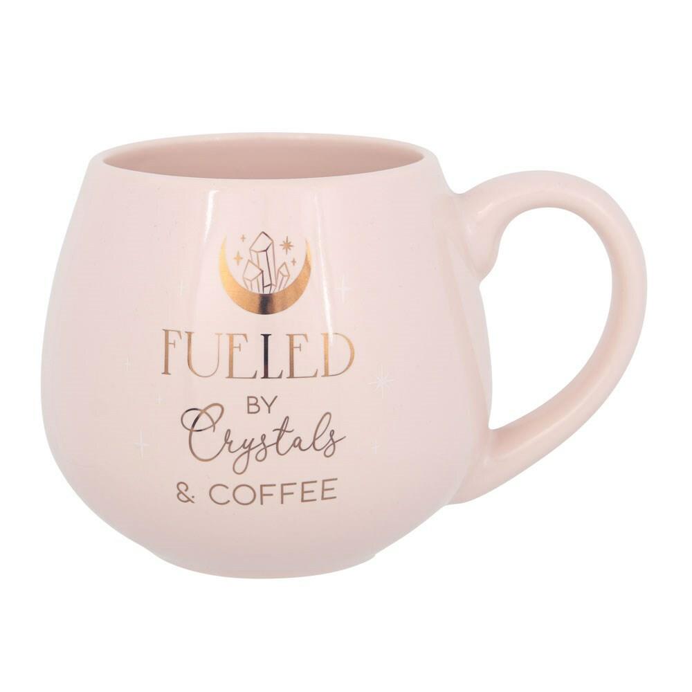 Mug, Fueled By Crystals and Coffee Mug - pink Mug