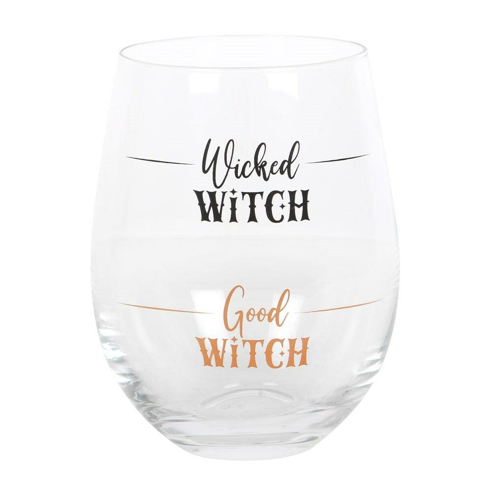 Wicked Witch Wine Glass with text