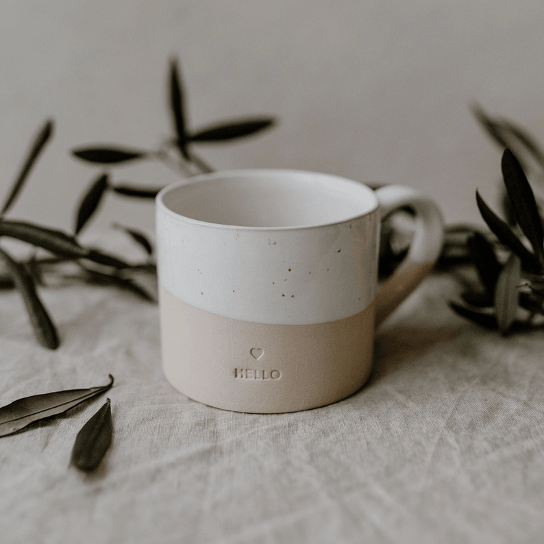 Mug, Hello Mug - handmade text mug