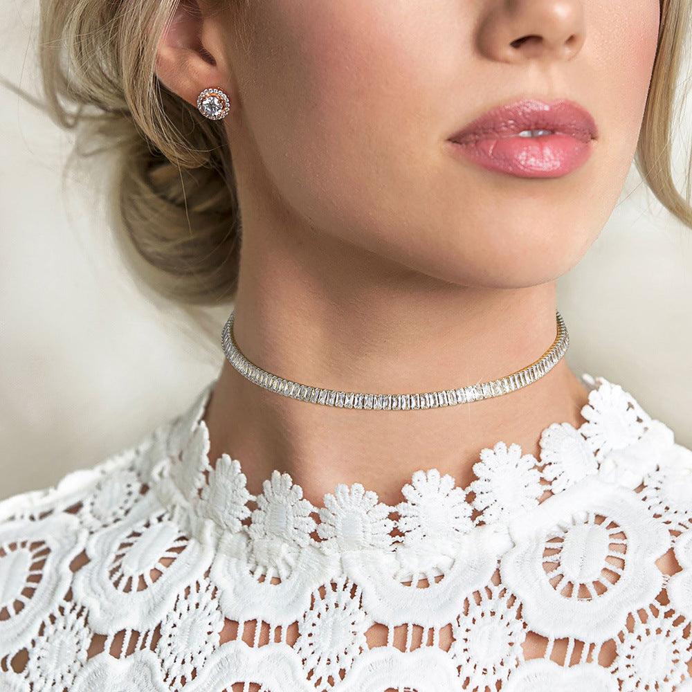 FRENCH RIVIERA|Carly  -kultainen kristalli choker