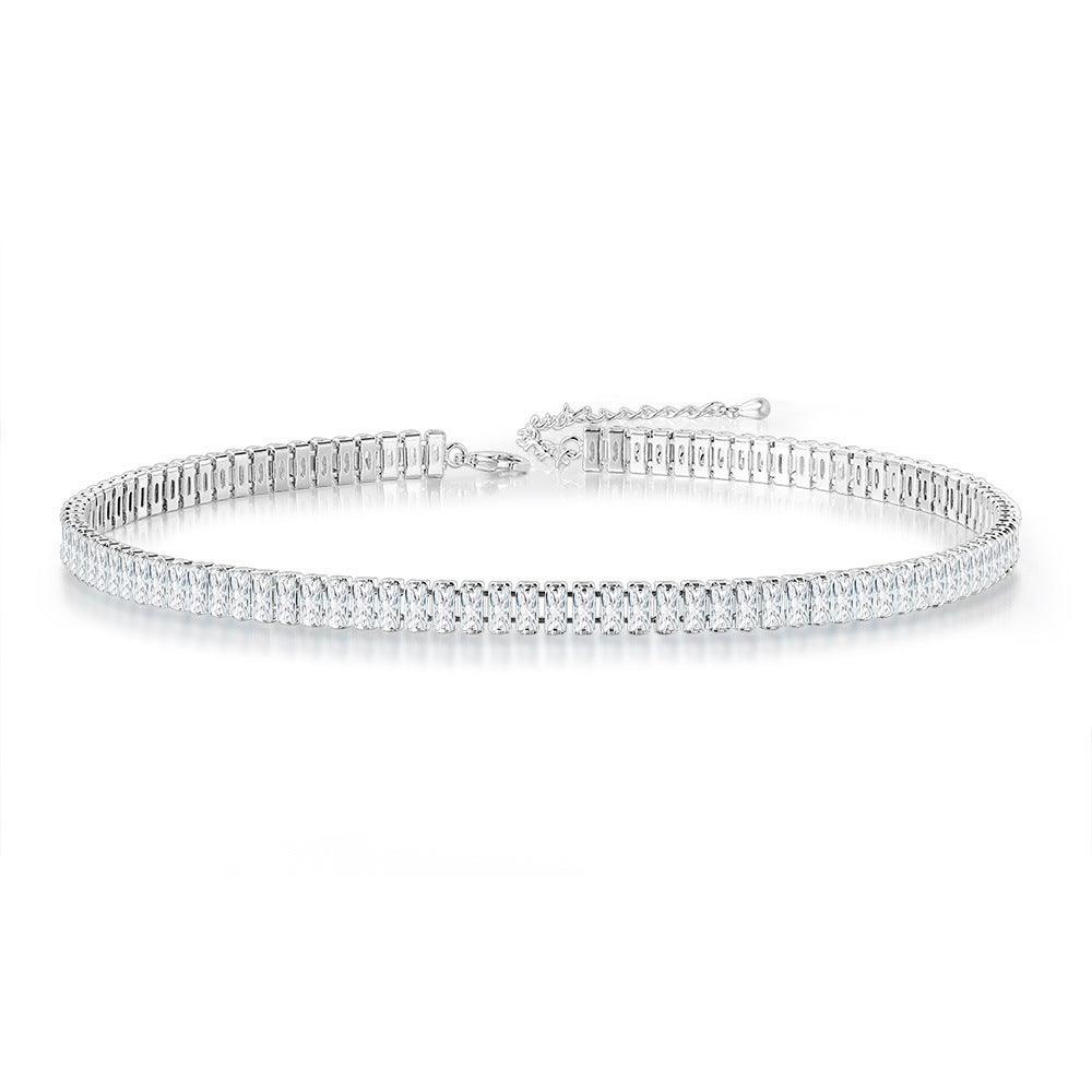 FRENCH RIVIERA|Carly silver crystal choker