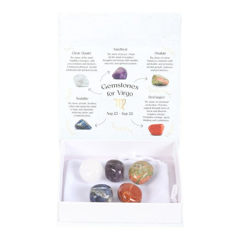 Virgo Crystal Tumblestone Set -virgin natural stone gift set