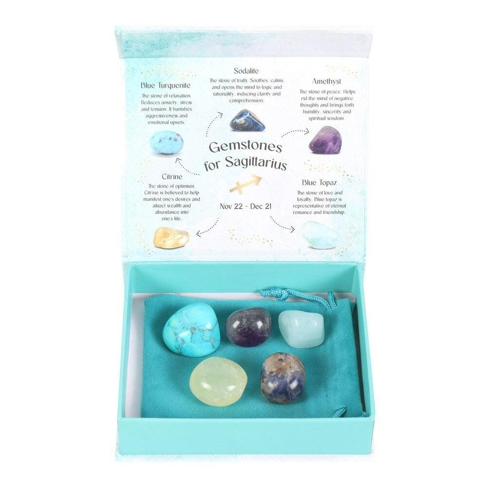 Sagittarius Crystal Tumblestone Set - Sagittarius stone gift set