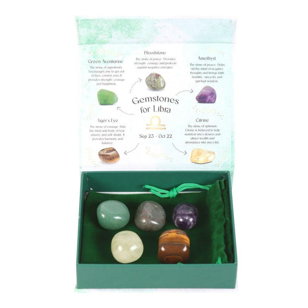 Libra Crystal Tumblestone Set - Libra Natural Stone Gift Box