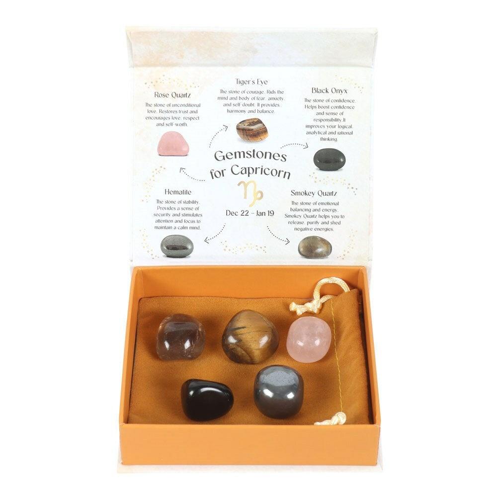 Capricorn Crystal Tumblestone Set - Capricorn natural stone gift set