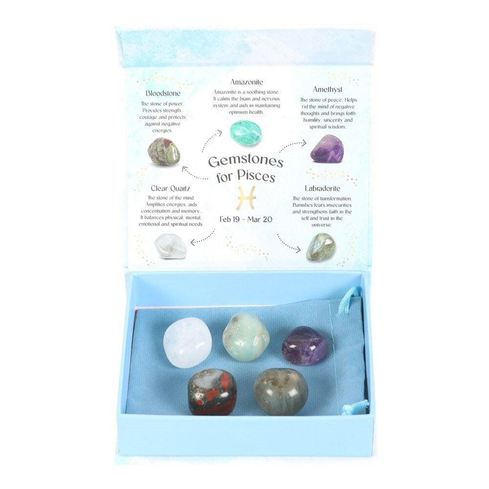 Pisces Crystal Tumblestone Set - Pisces Natural Stone Gift Set