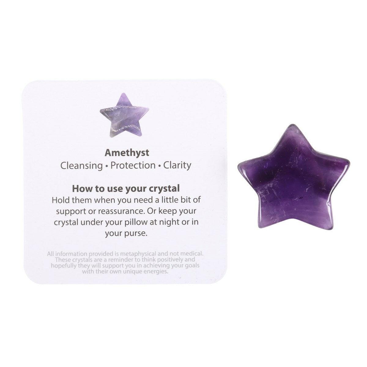 Friends Are Like Stars - amethyst star lucky stone in a gift bag