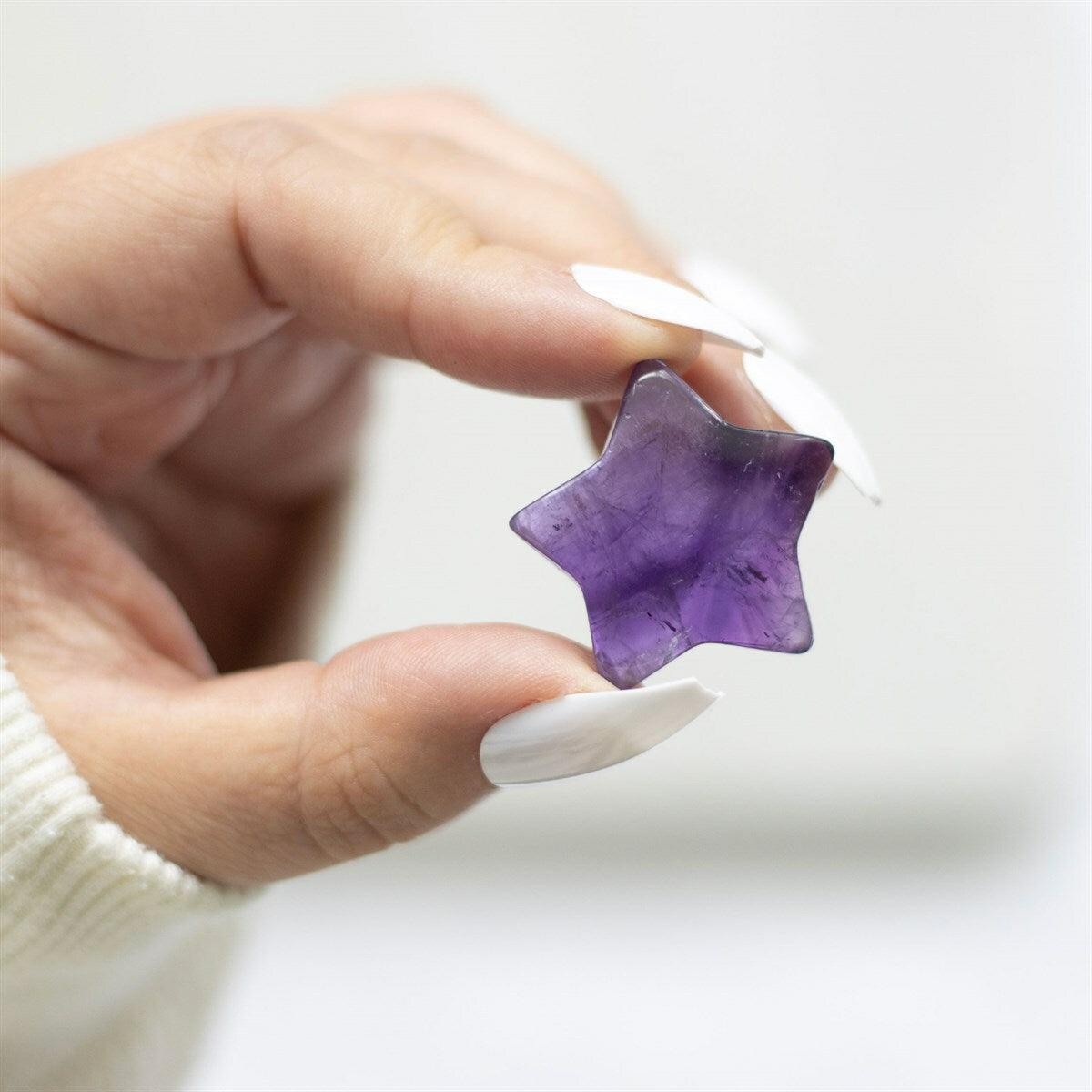 Friends Are Like Stars - amethyst star lucky stone in a gift bag