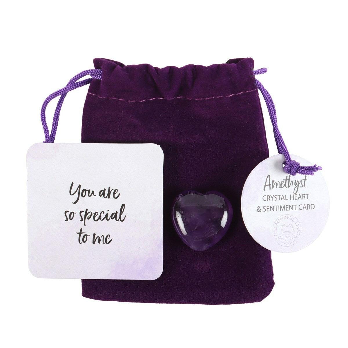 You Are So Special To me - amethyst heart lucky stone in a gift bag