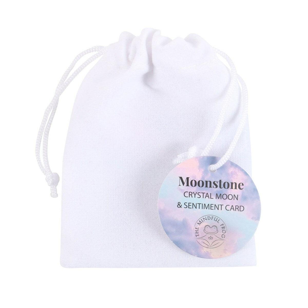 Stay Wild Moon Child - opalite crescent moon lucky stone in gift bag