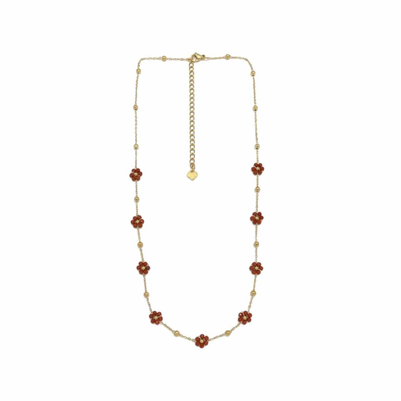 HABAHA Paris|Mini Fleur surgical steel necklace jasper each