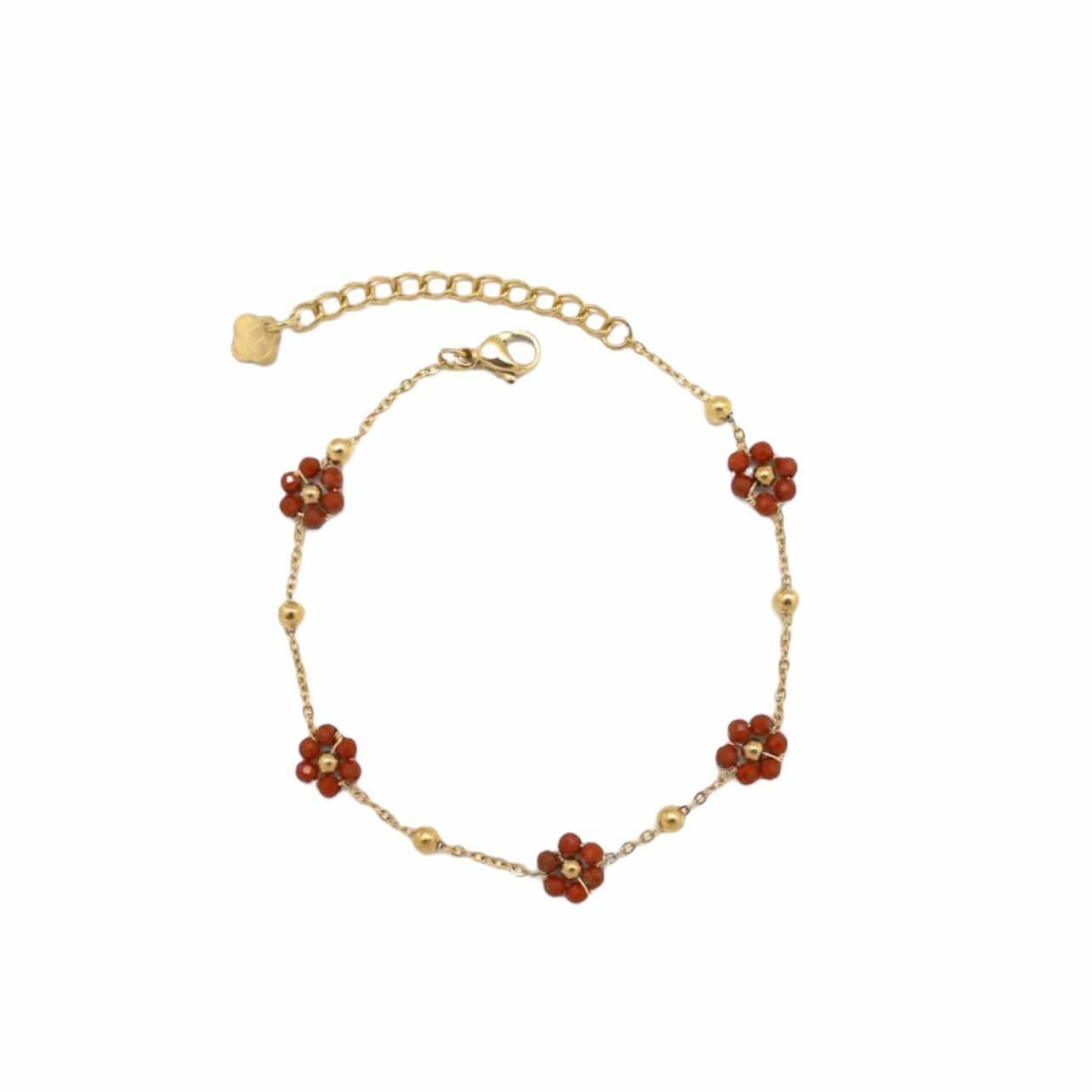 HABAHA Paris|Mini Fleur surgical steel bracelet jasper each