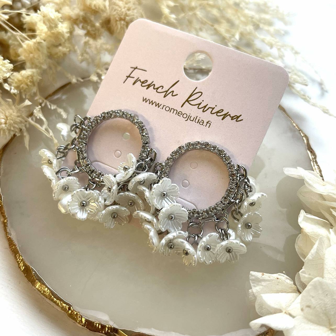 FRENCH RIVIERA|Jenine Earrings -kirkkaat juhlakorvakorut kukin (hopea)