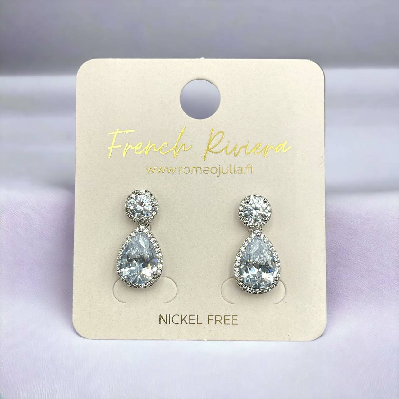 FRENCH RIVIERA|Angeline Earrings -hopeanväriset pisarakorvakorut