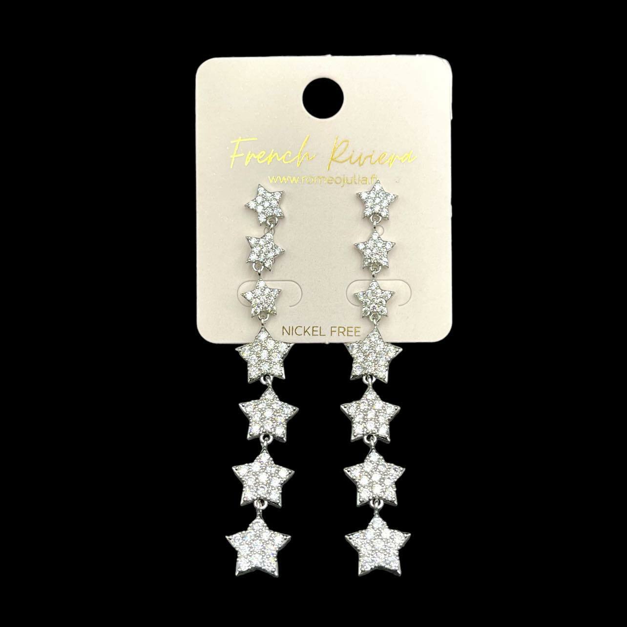 FRENCH RIVIERA PREMIUM|Étoile -bright party earrings with star decorations