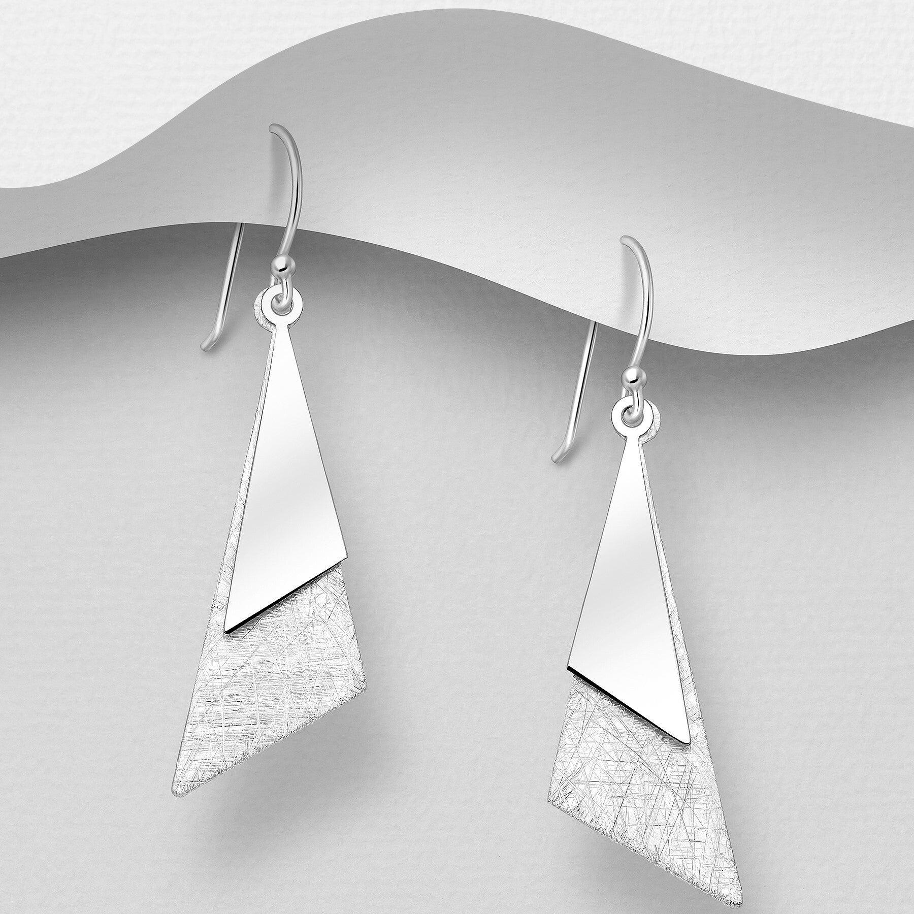 PREMIUM COLLECTION|Lova silver earrings with brushed matte finish