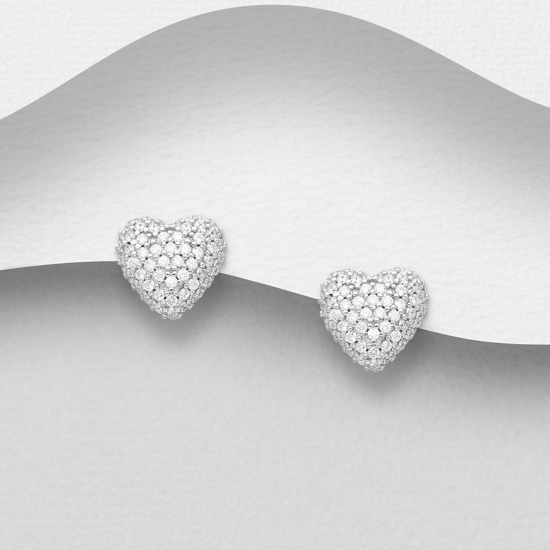 PREMIUM COLLECTION|Vera - romantic heart studs with crystals