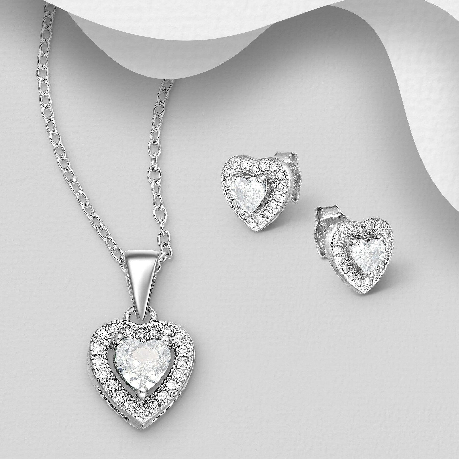 PREMIUM COLLECTION|Only You silver jewelry set with hearts