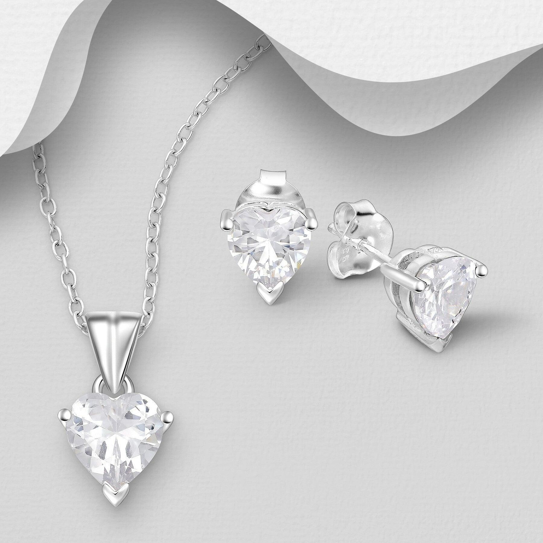 PREMIUM COLLECTION | My Love silver jewelry set with hearts