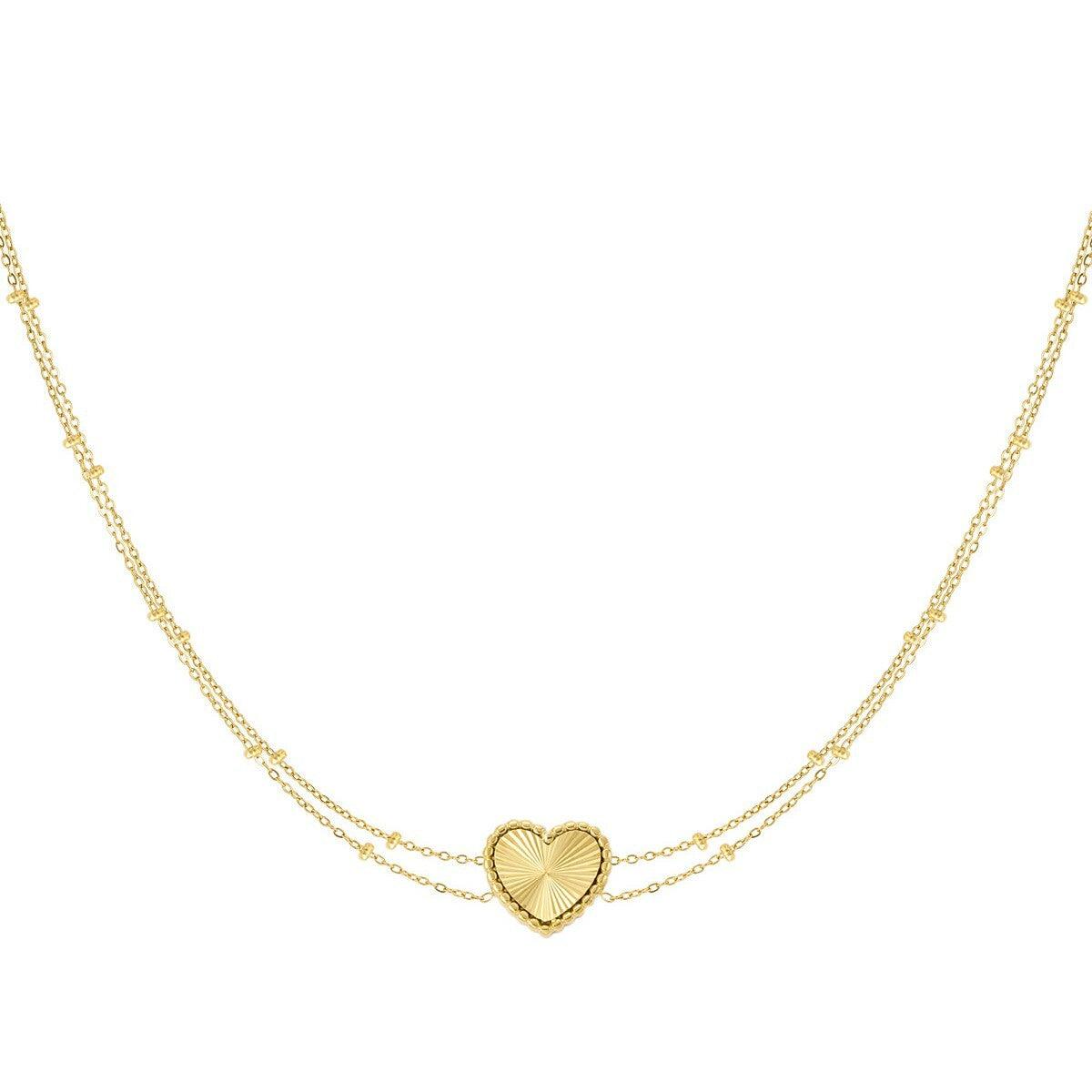 FRENCH RIVIERA | Be Mine heart necklace in surgical steel (gold)