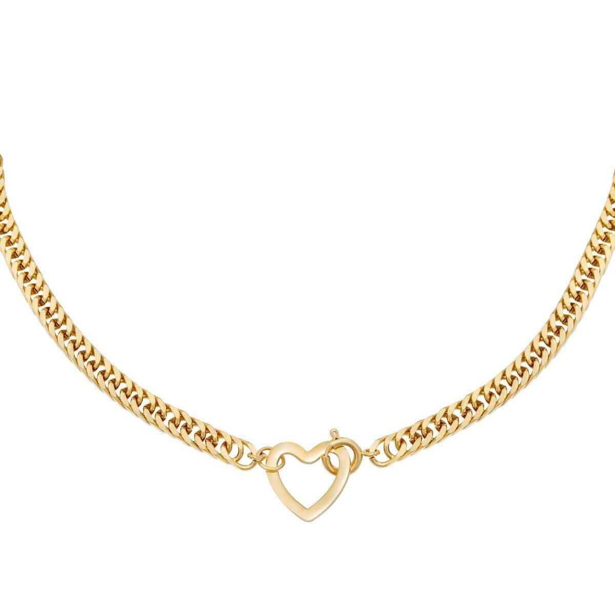 FRENCH RIVIERA|Adore heart necklace in surgical steel (gold)