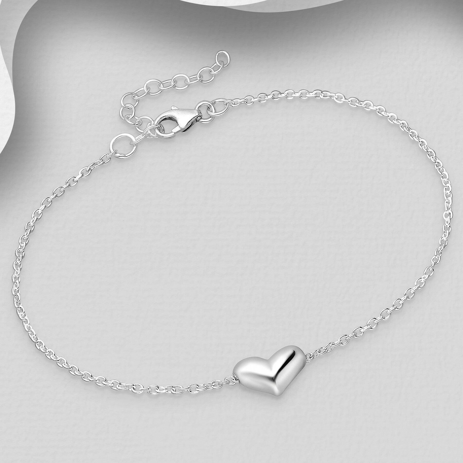 PREMIUM COLLECTION|Alina - graceful silver heart bracelet