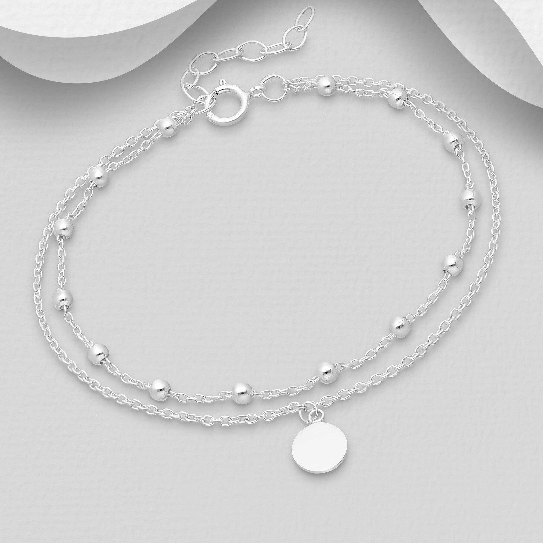 PREMIUM COLLECTION|Malena silver double-layer bracelet