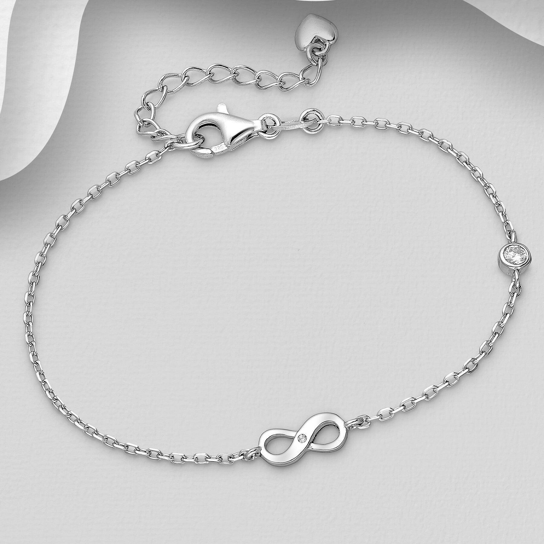 PREMIUM COLLECTION|Infinity silver bracelet with eternity symbol