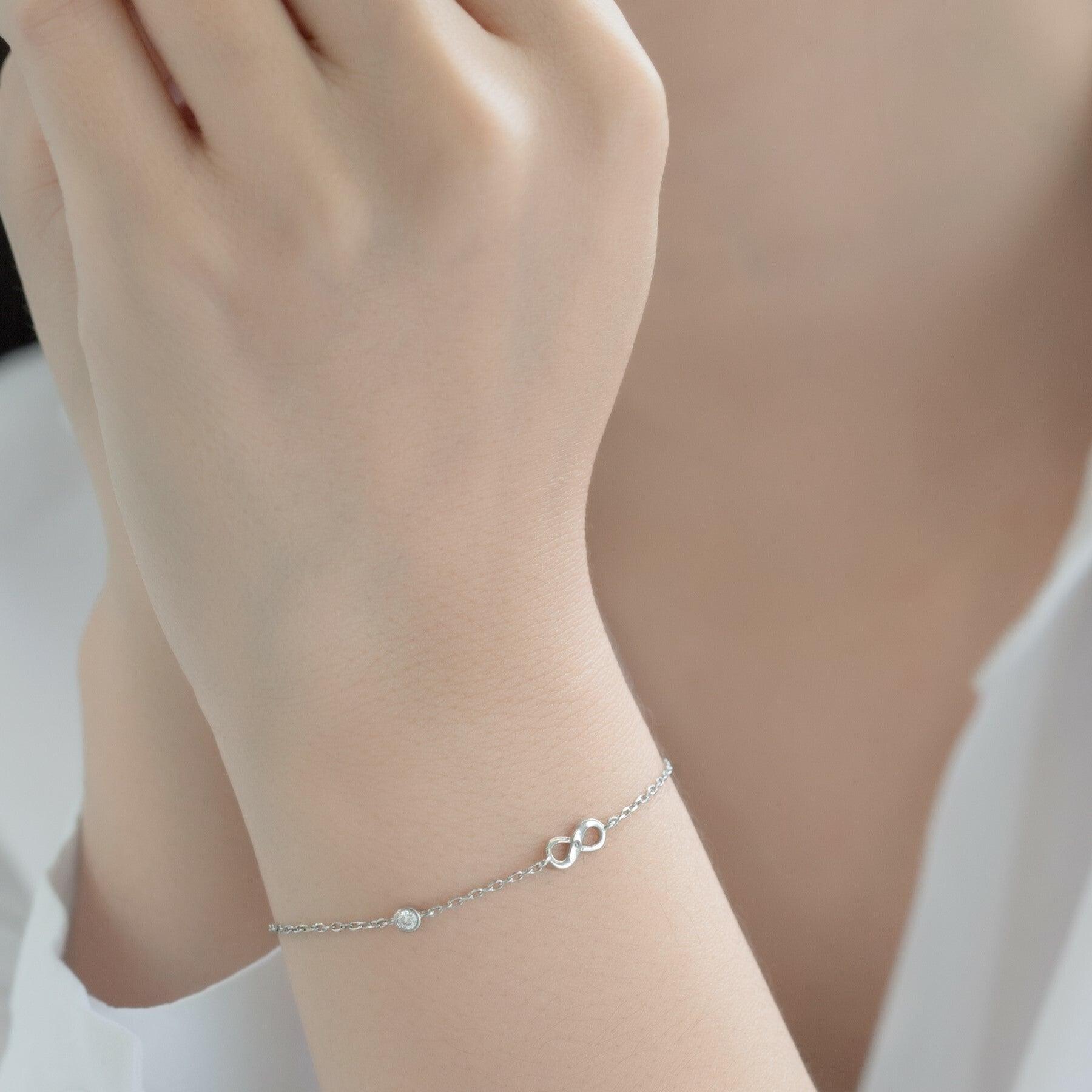 PREMIUM COLLECTION|Infinity silver bracelet with eternity symbol