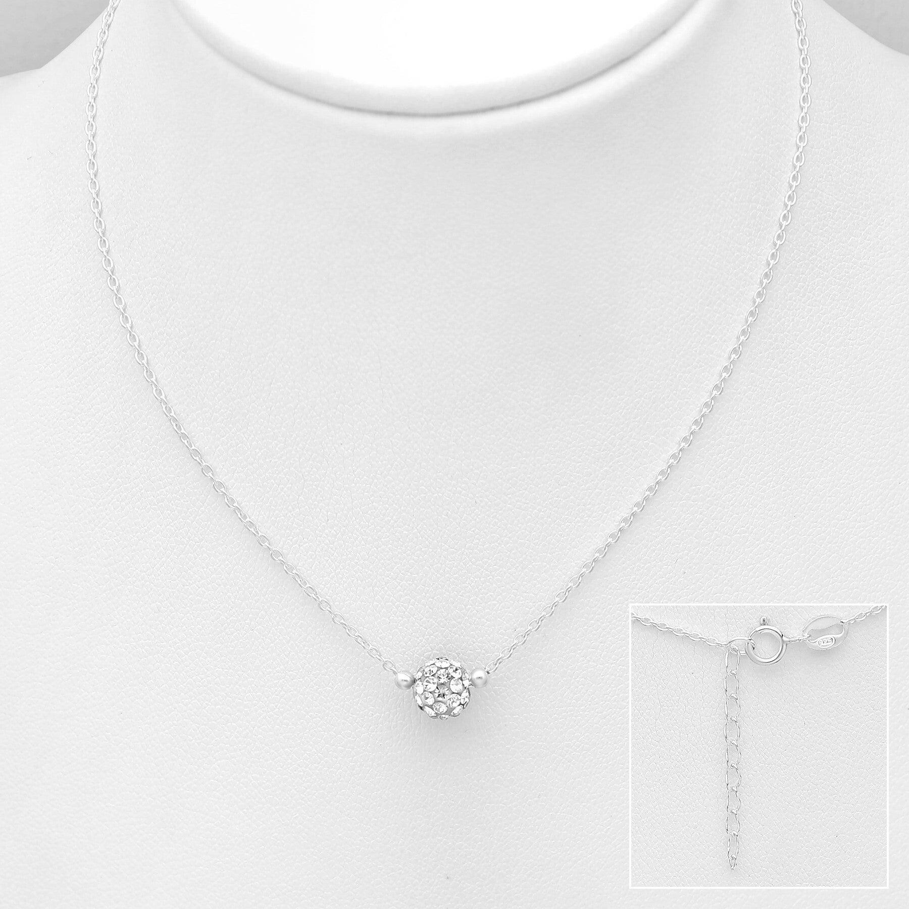 PREMIUM COLLECTION|Filippa - graceful silver necklace with a sparkling ball