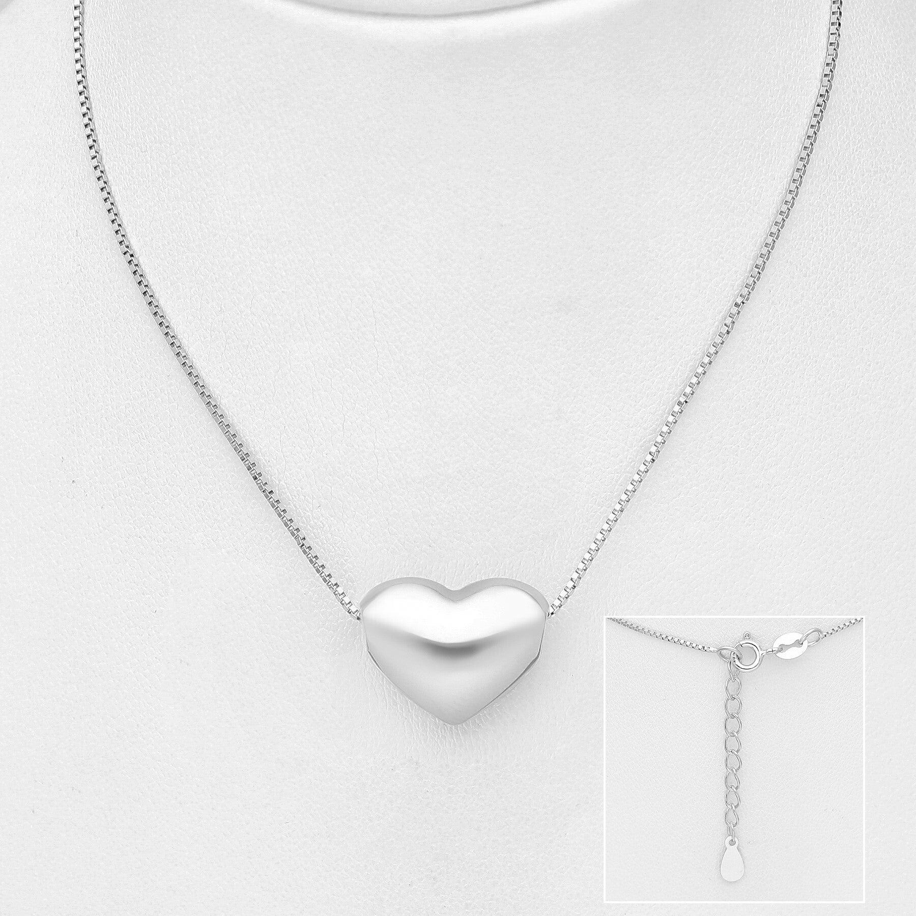 PREMIUM COLLECTION|Gabriella silver necklace with a stoneless heart