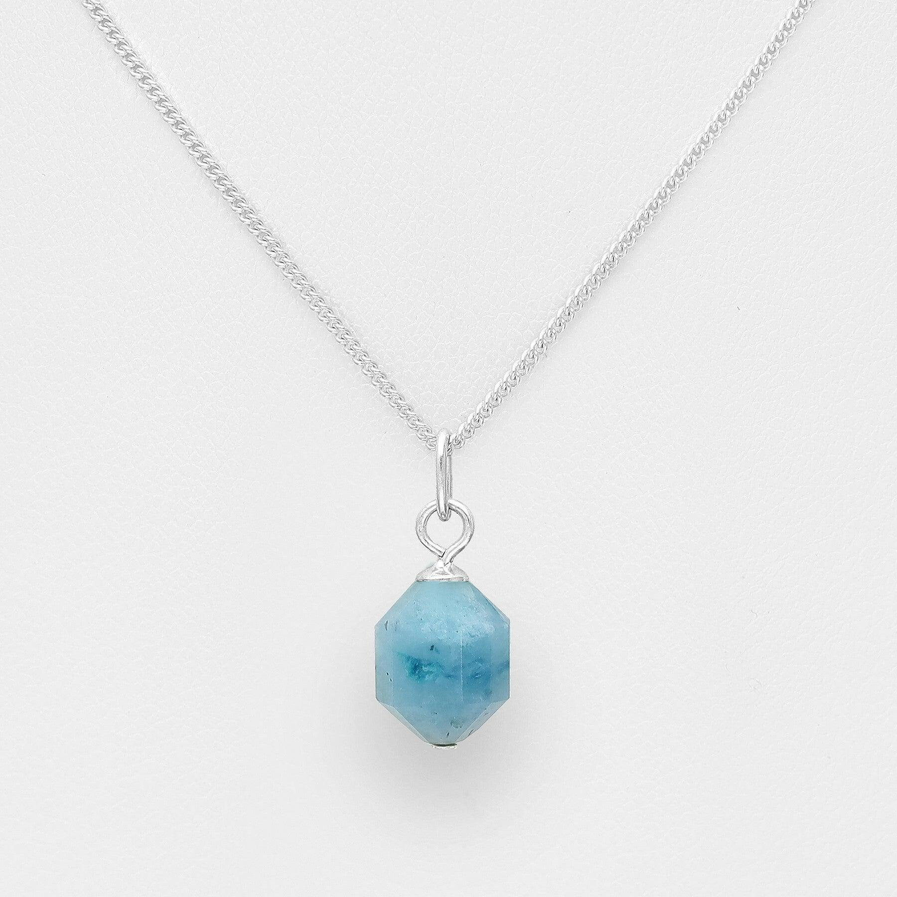 PREMIUM COLLECTION|Nea silver necklace with apatite natural stone