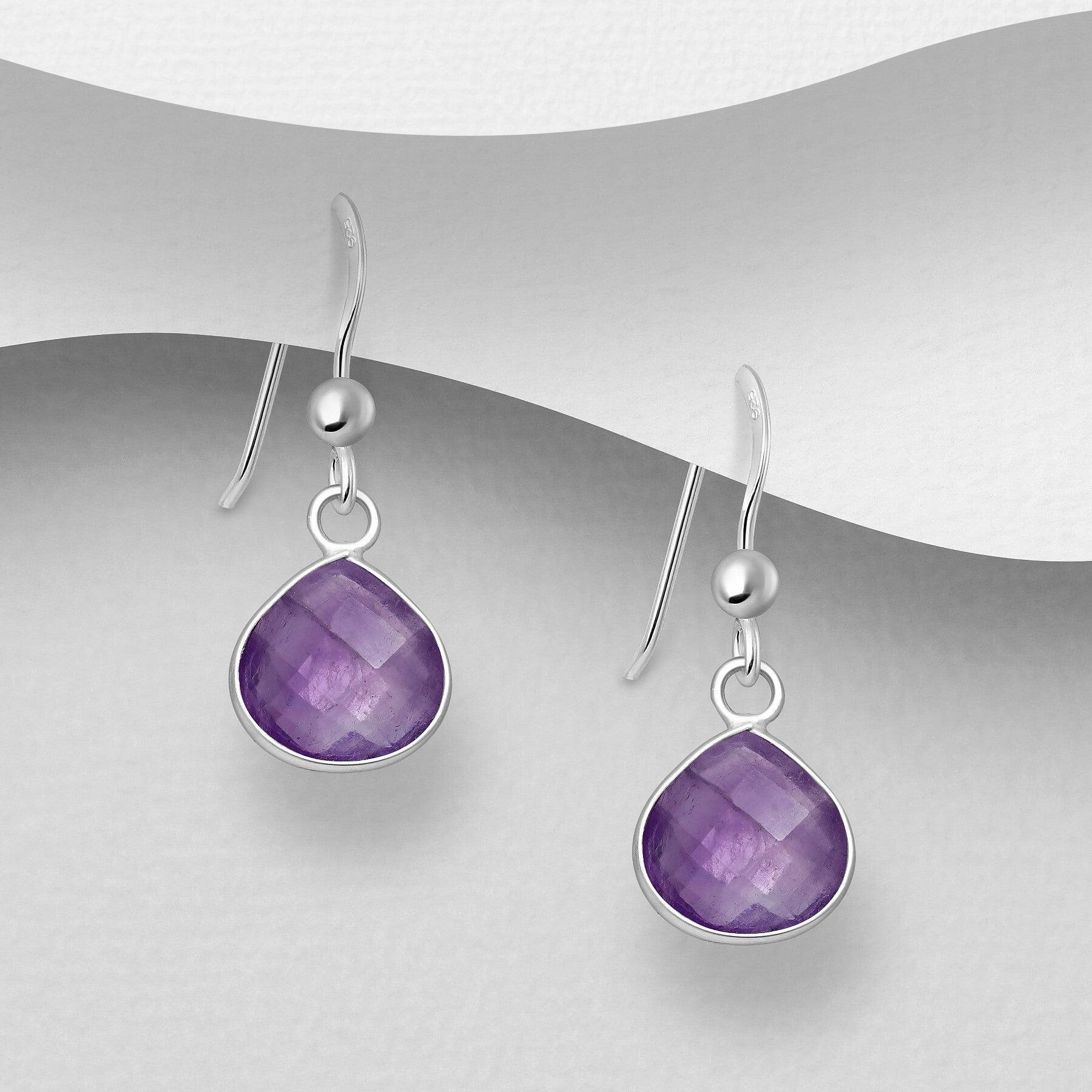 PREMIUM COLLECTION|Mona silver amethyst earrings