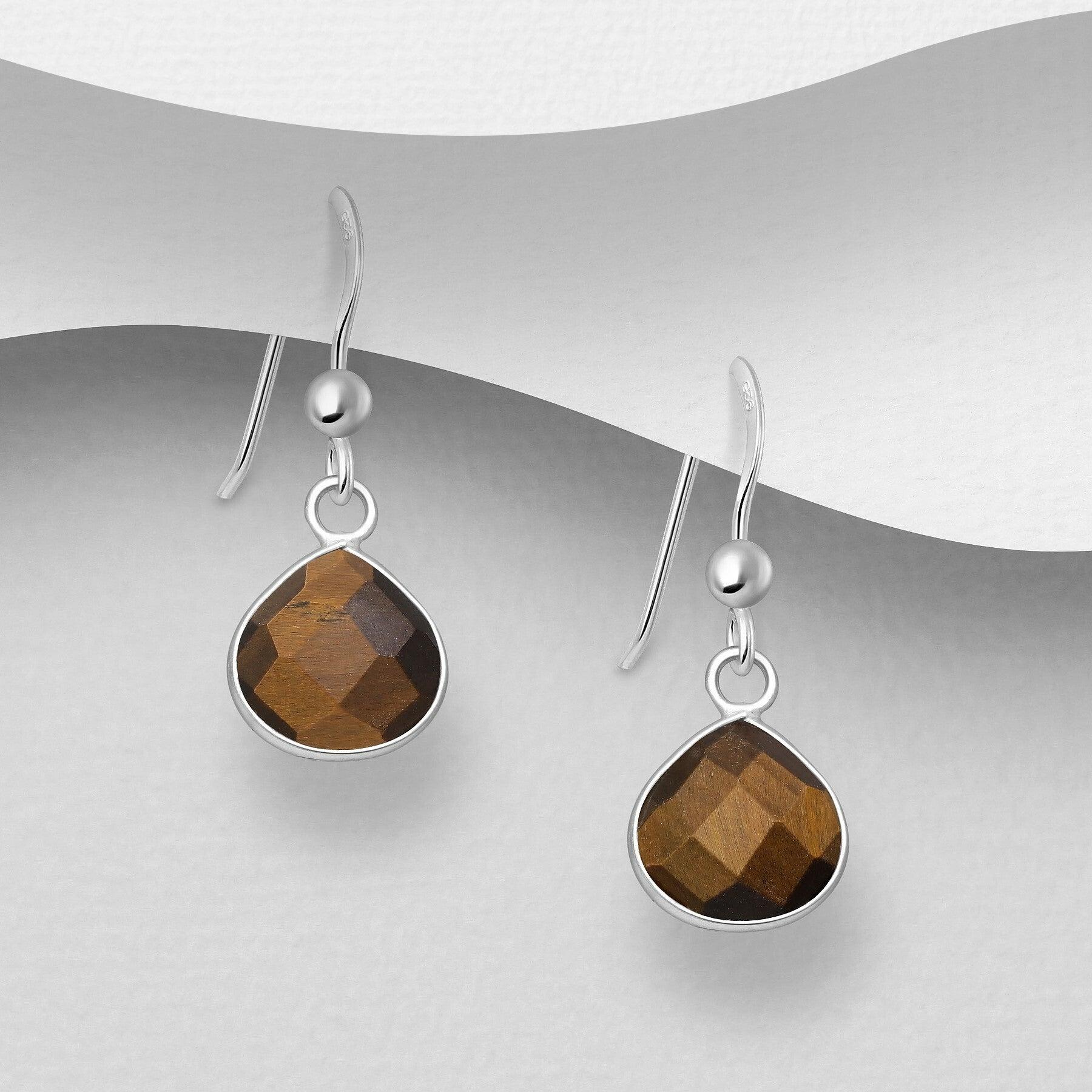 PREMIUM COLLECTION|Mona silver tiger eye earrings