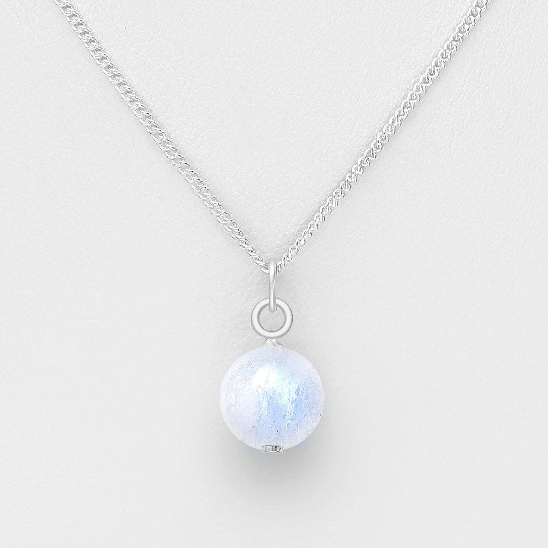 PREMIUM COLLECTION|Lina silver necklace with moonstone