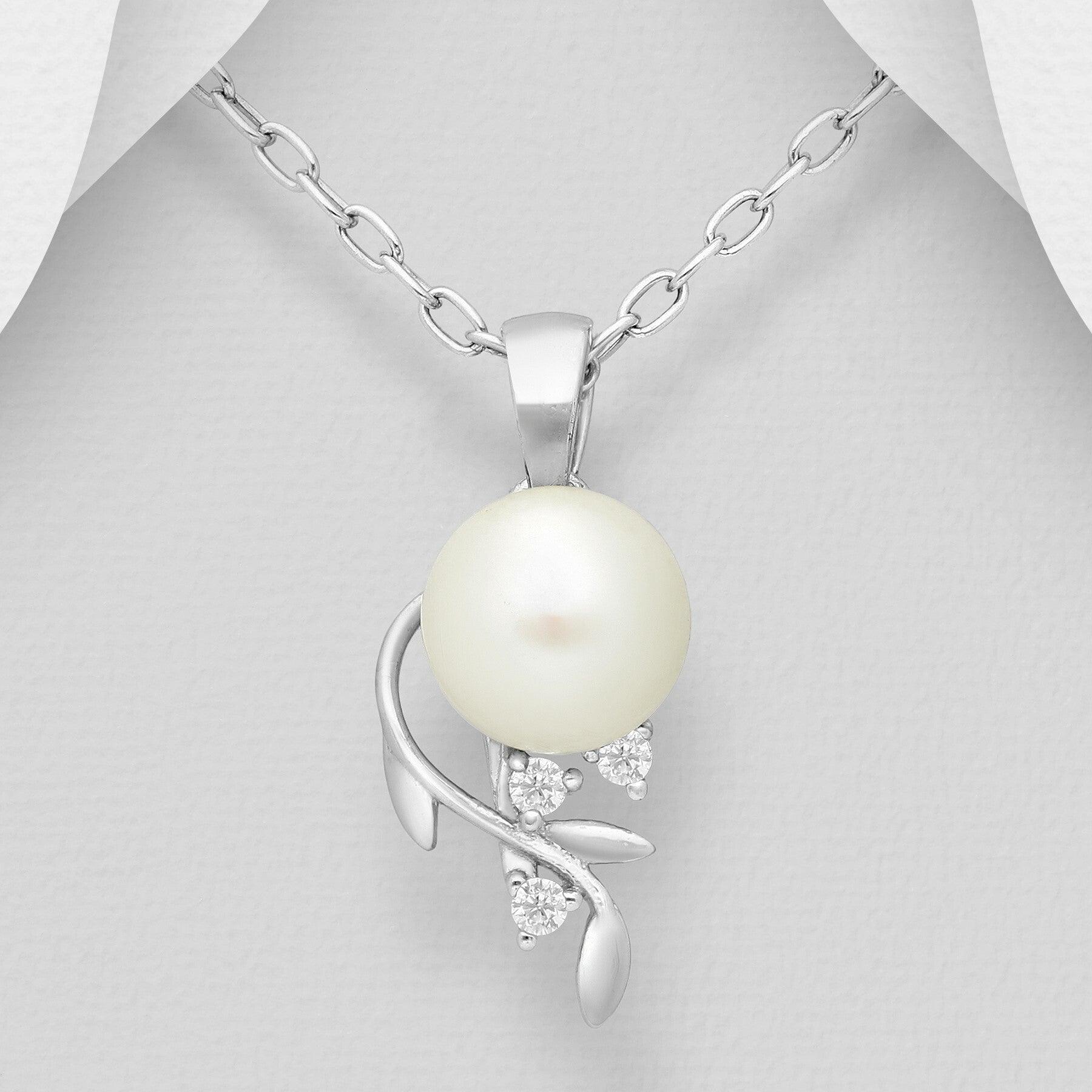 PREMIUM COLLECTION|Romantic Freshwater Pearl silver pendant with a pearl