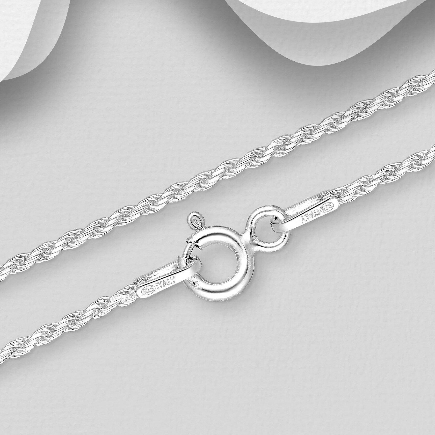 Silver pendant chain, Leona Chain - twisted silver chain 45cm