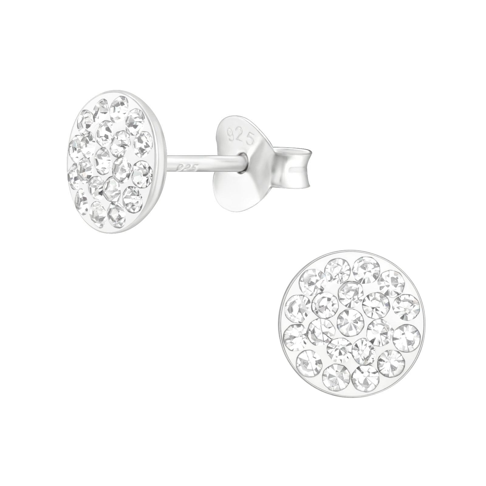 Silver buttons, Simple Round CZ clear round crystal buttons