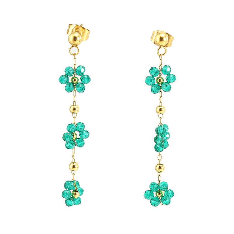 FRENCH RIVIERA|Nea Earrings -vihreät kirurginteräksiset korvakorut