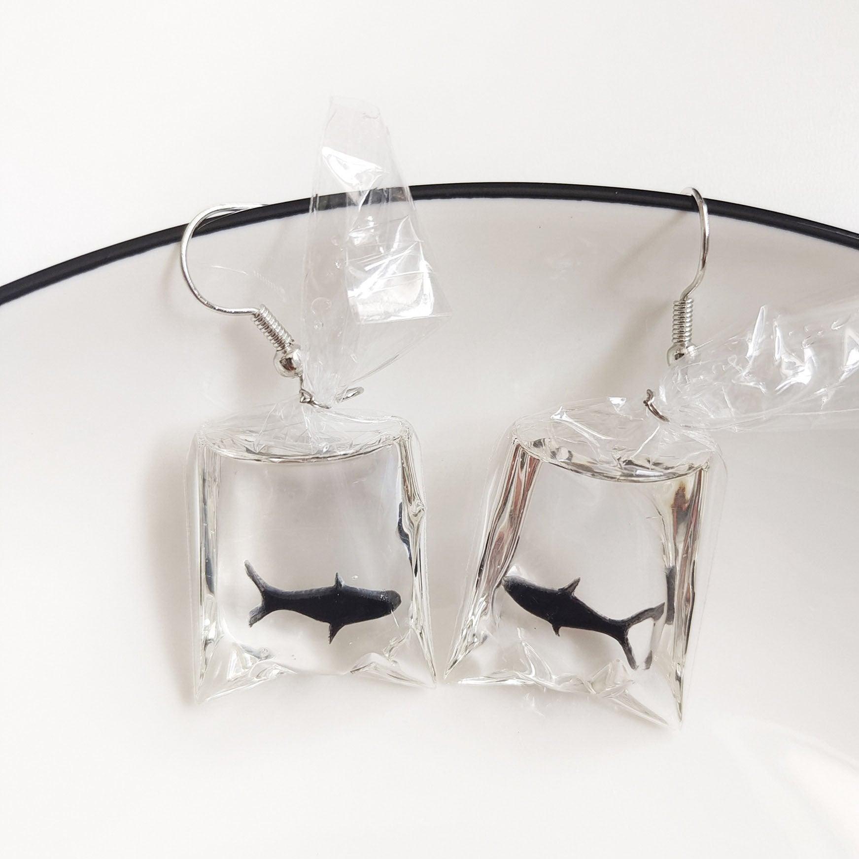 Earrings, Shark Earrings -black shark earrings