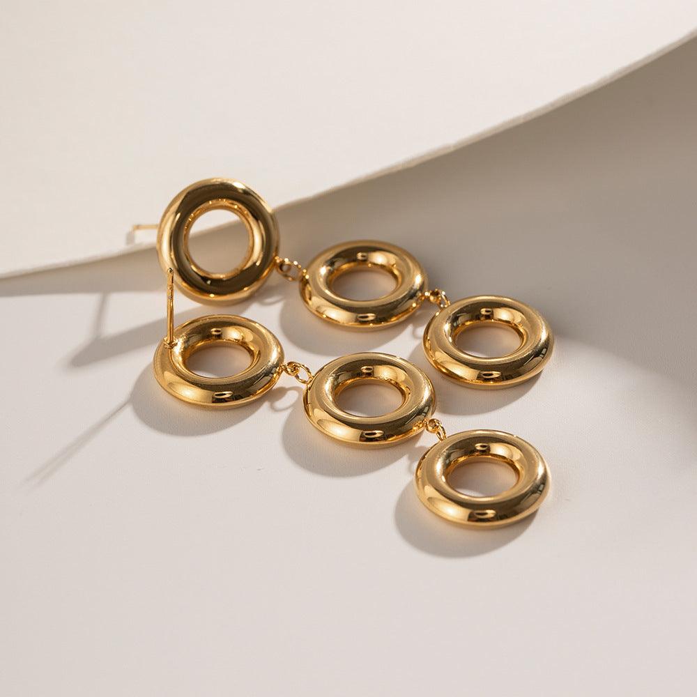 FRENCH RIVIERA|Polly -modern gold-colored surgical steel earrings