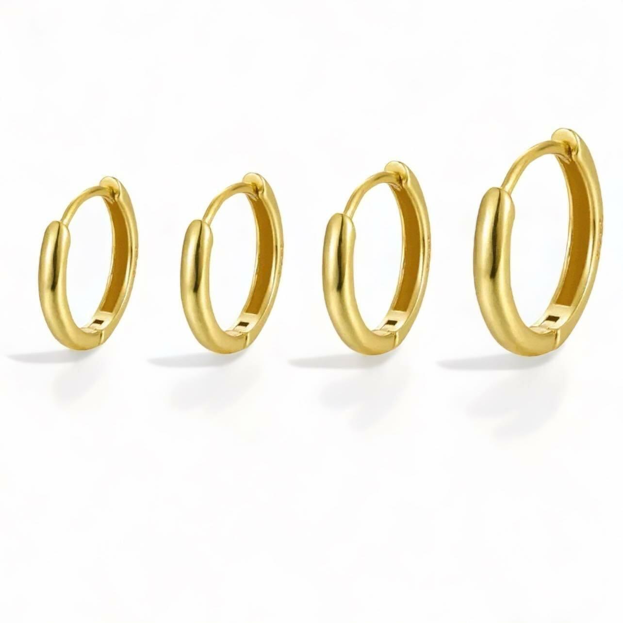 Surgical steel rings, Ryder gold-colored rings - four sizes