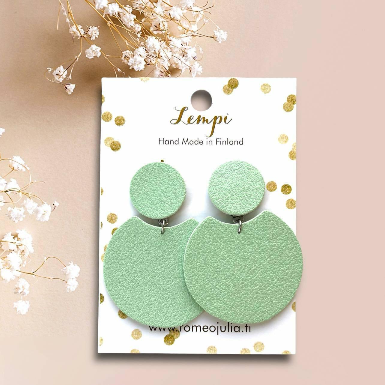 LEMPI® earrings, Tilda size M (light green)